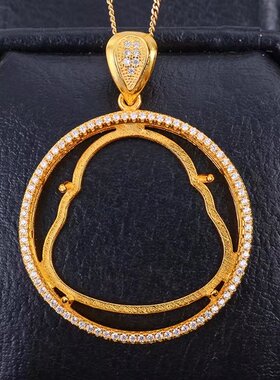 佛公吊坠定制925银代镶嵌加工