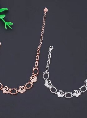 纯银手链空托时尚网红流行配件