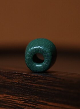 少见满开片树脂绿色料器单珠三通塔珠文玩手工DIY念珠束尾百搭
