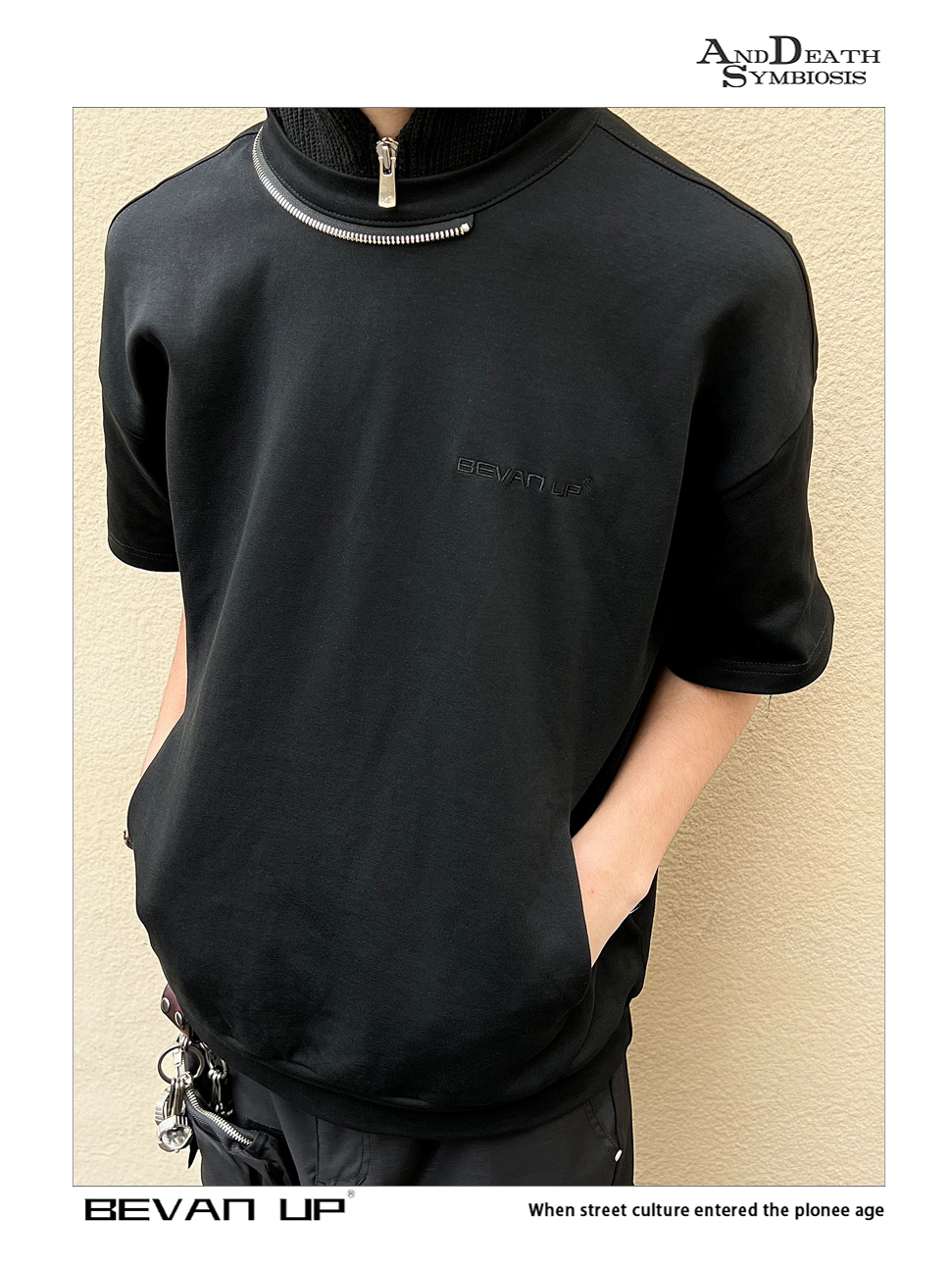 BEVAN UP ZIPPER TEE*澳产太空棉270G冰感T恤 Roboli环形拉链-图1