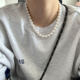 Shijia pearl necklace simple versatile sweater chain for women