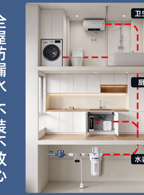 泉内防漏水电动断水阀漏水安全保护器智能自动关水阀水浸传感器