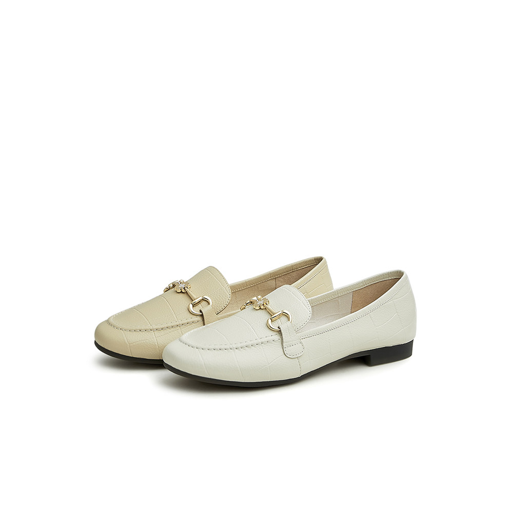 天美意马衔扣复古乐福鞋女豆豆鞋 天美意teenmix乐福鞋（豆豆鞋）