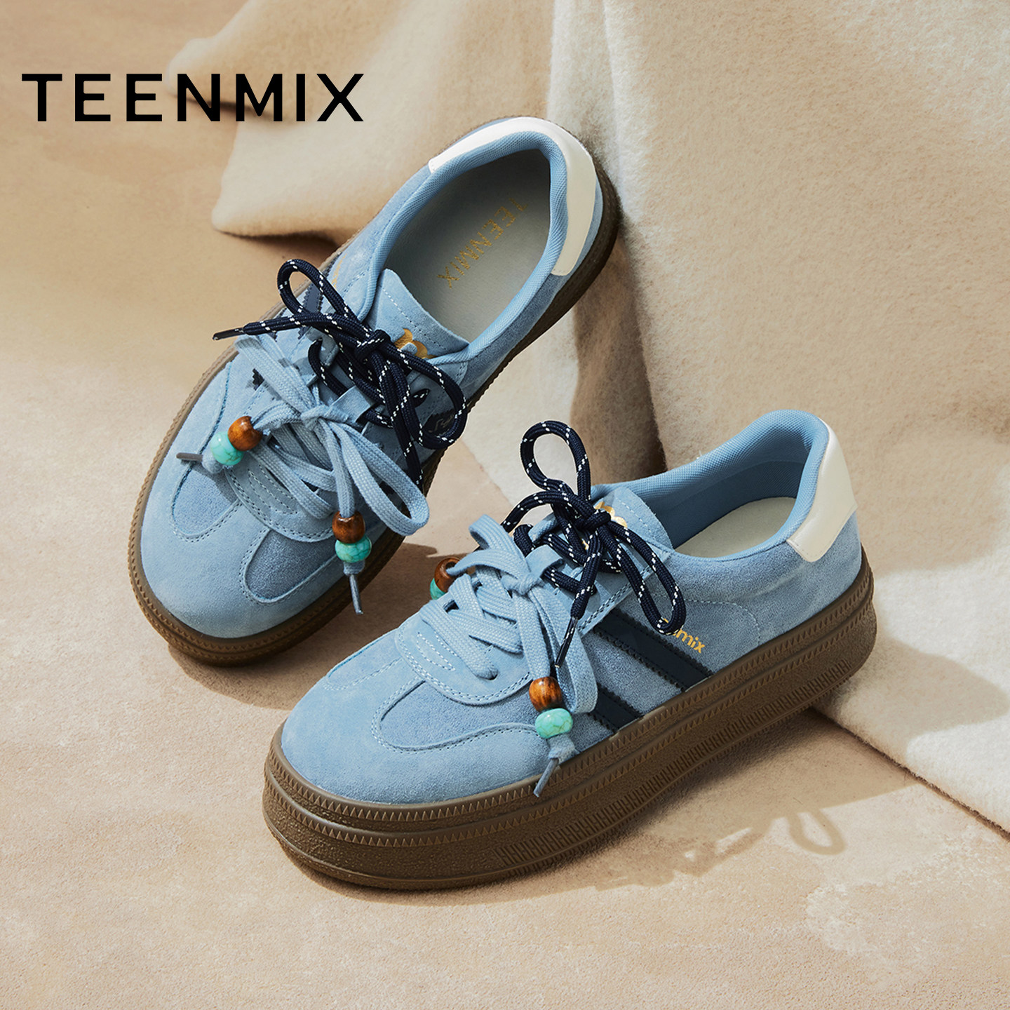 【新年礼物】天美意双鞋带厚底增高红色阿甘德训鞋女新款运动板鞋,淘宝优惠券,粉丝福利购,淘宝优惠卷