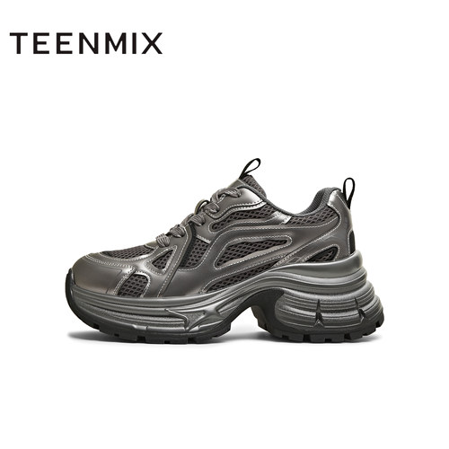 天美意运动户外厚底增高老爹鞋女系带休闲鞋2025冬季新款BM191DM5 - 图0