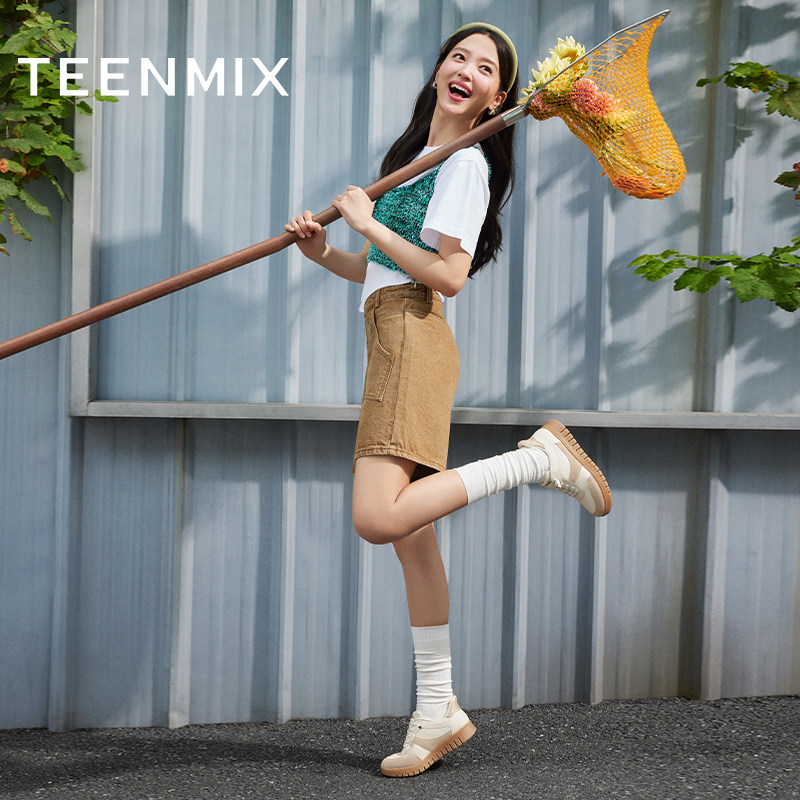 天美意秒穿椰复古厚底阿甘德训鞋软底休闲鞋女小白鞋春季新款,淘宝优惠券,粉丝福利购,淘宝优惠卷