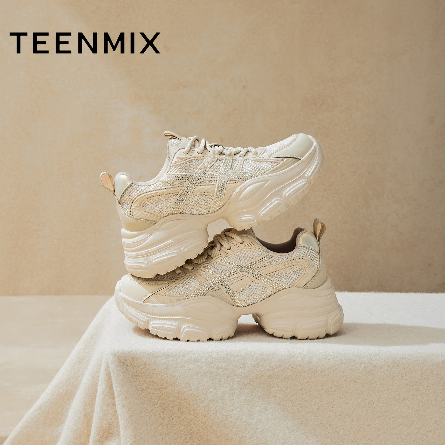 天美意复古厚底增高老爹鞋运动鞋女小白休闲鞋2025秋新款BL113CM5,淘宝优惠券,粉丝福利购,淘宝优惠卷