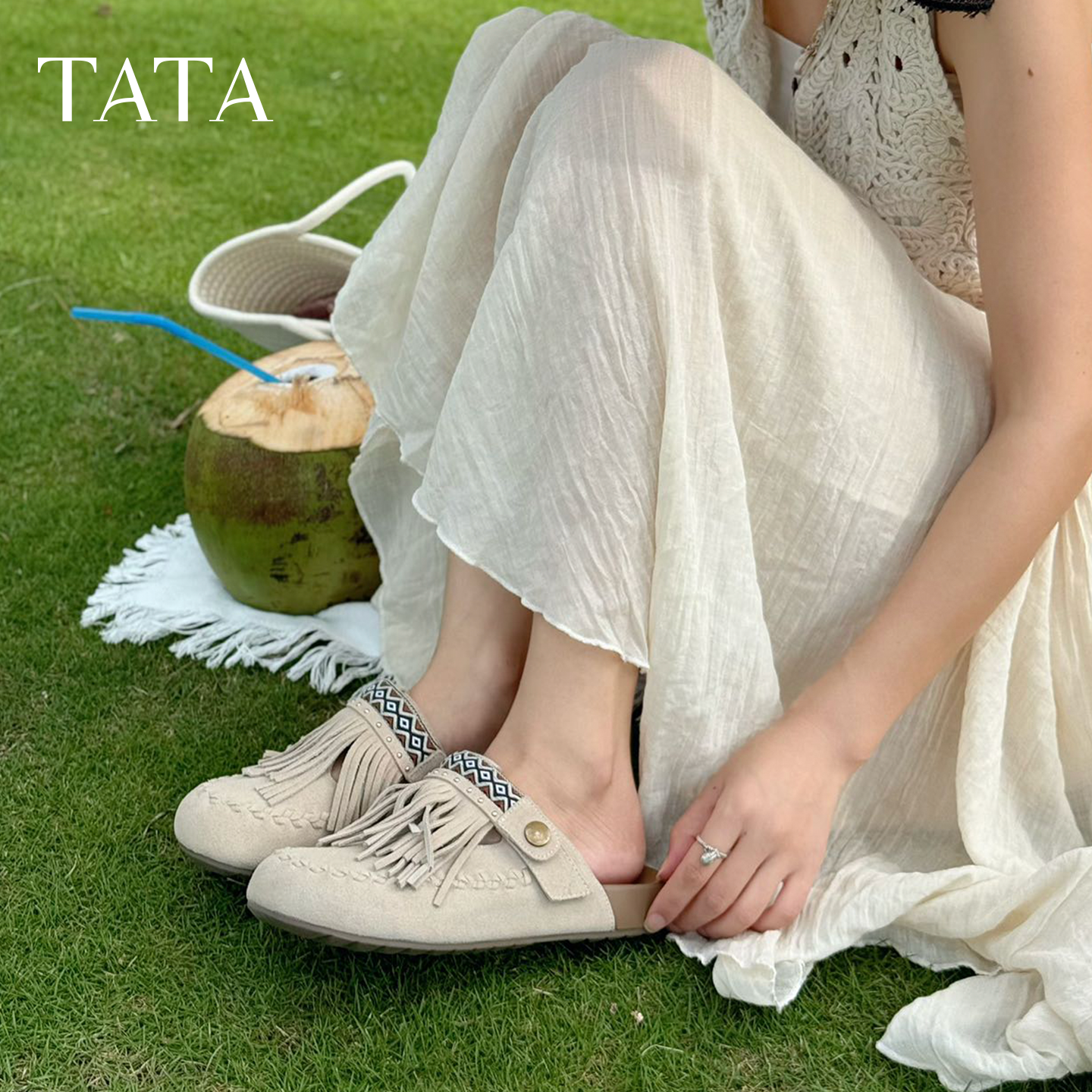 TATA他她女鞋2025年秋季商场同款时尚休闲勃肯鞋新款鞋子YTP01CH5,淘宝优惠券,粉丝福利购,淘宝优惠卷