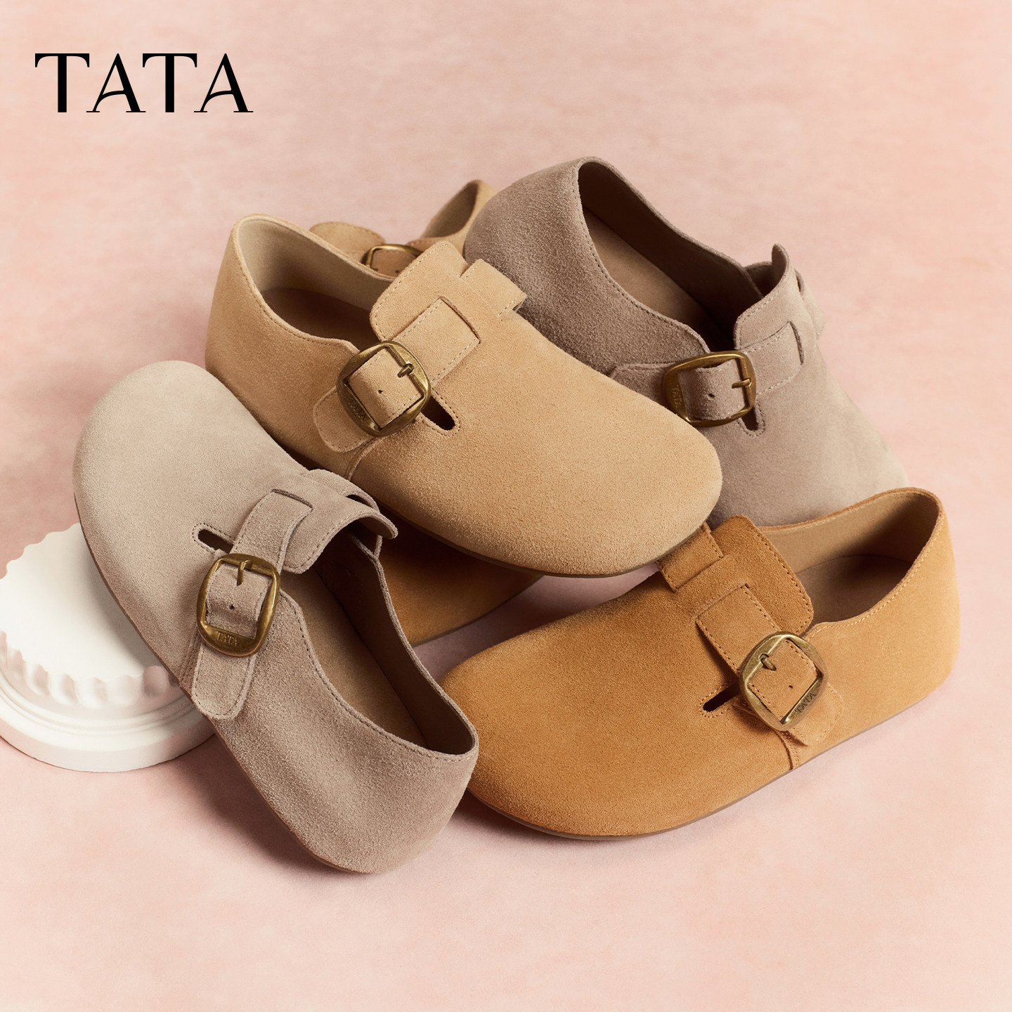 TATA他她女鞋2026春季新款勃肯鞋内增高时尚百搭深口鞋子CUG09AM6,淘宝优惠券,粉丝福利购,淘宝优惠卷