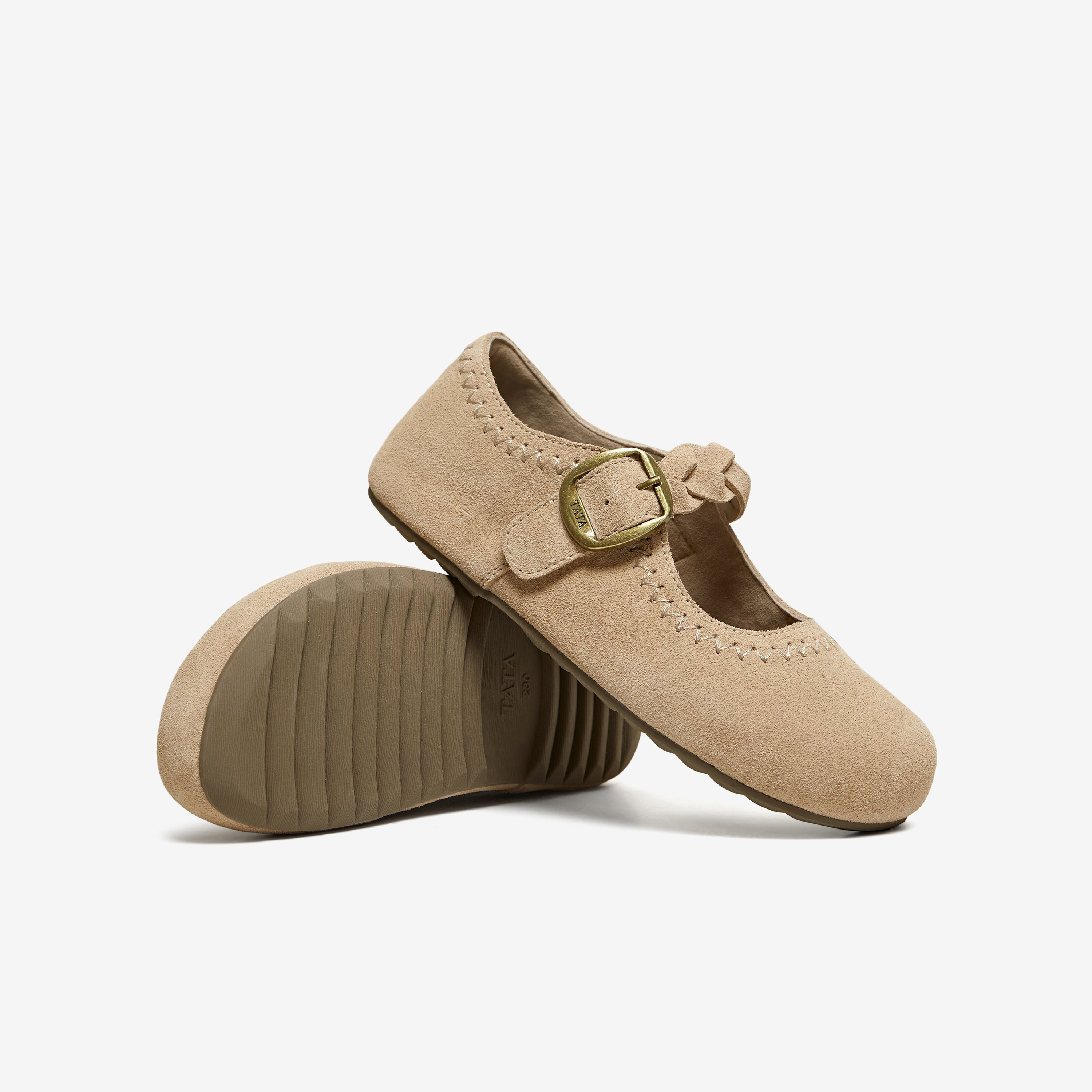 TATA他她女鞋2026春季新款圆头单鞋内增高休闲百搭勃肯鞋CUG08AQ6,淘宝优惠券,粉丝福利购,淘宝优惠卷