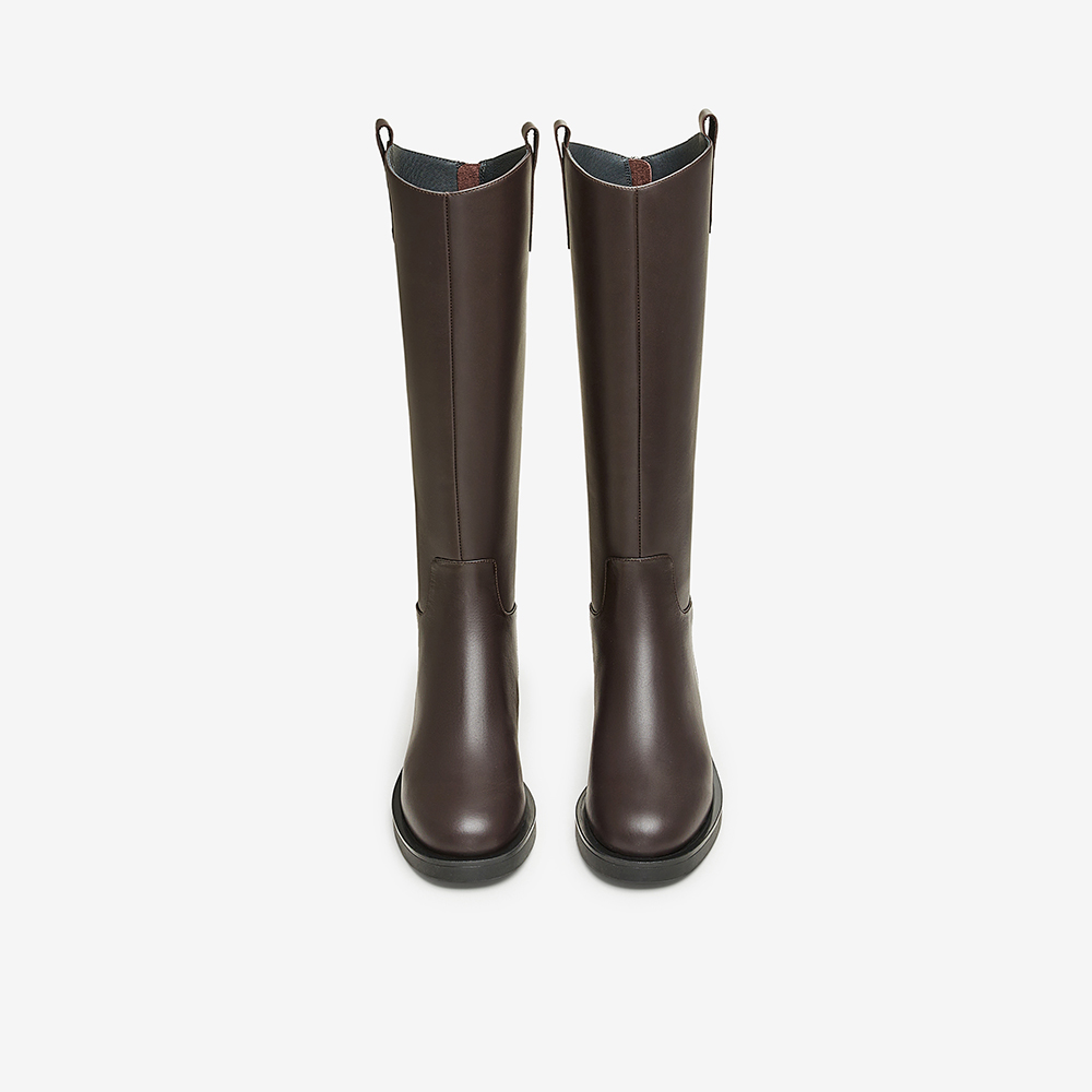 TATA他她靴子气质V口长筒靴女显瘦黑色骑士靴高靴时装靴7TG89DG4 - 图2