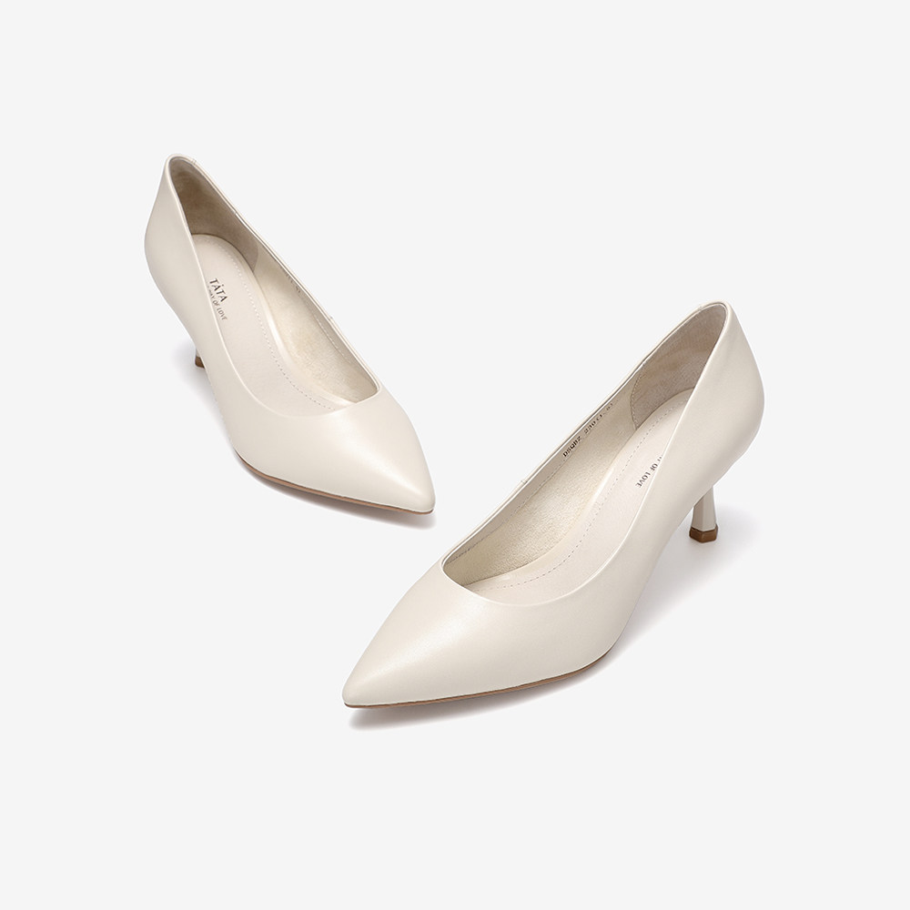 tata /他她2020秋尖头女通勤高跟鞋 他她Tata单鞋