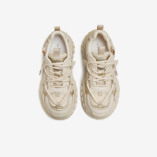 Tata他她休闲厚底老爹鞋女显瘦增高炸街运动鞋2024冬新款WZM05CM4 - 图2