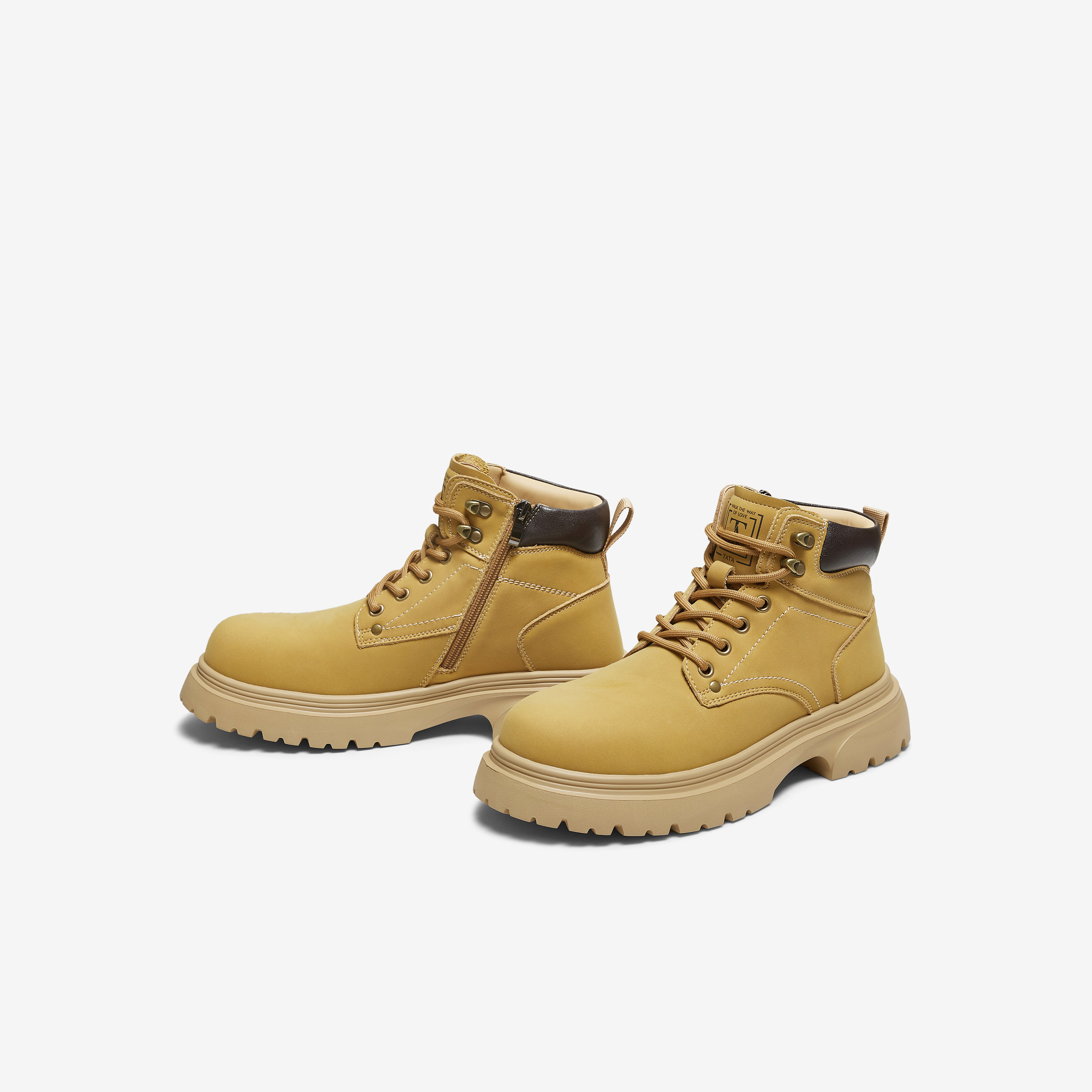 TATA他她男靴子2025冬季大黄靴百搭休闲男鞋新款工装靴VPQ01DD5,淘宝优惠券,粉丝福利购,淘宝优惠卷