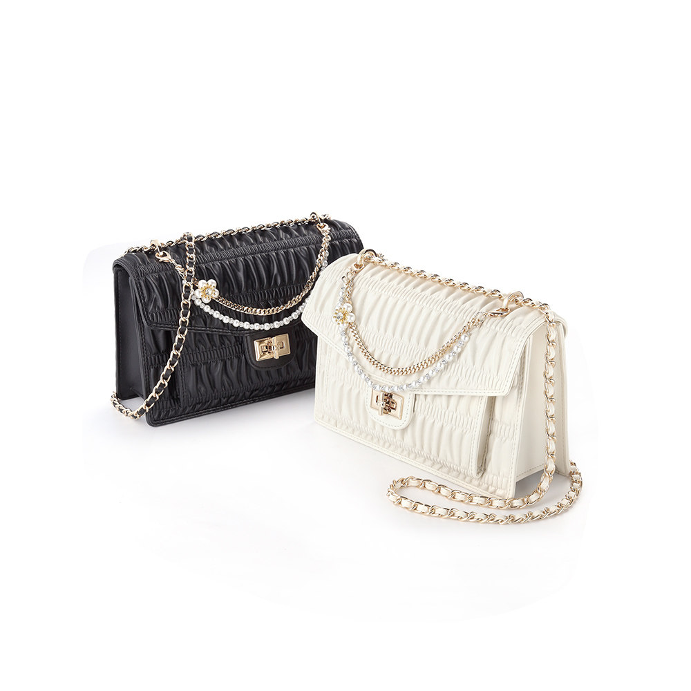 tata轻奢褶皱名媛风女斜挎单肩包包 他她Tata女士包袋