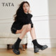 TATA他她喵爪靴2025冬季时装靴弹力靴女靴瘦瘦靴加绒短靴CEG07DZ5