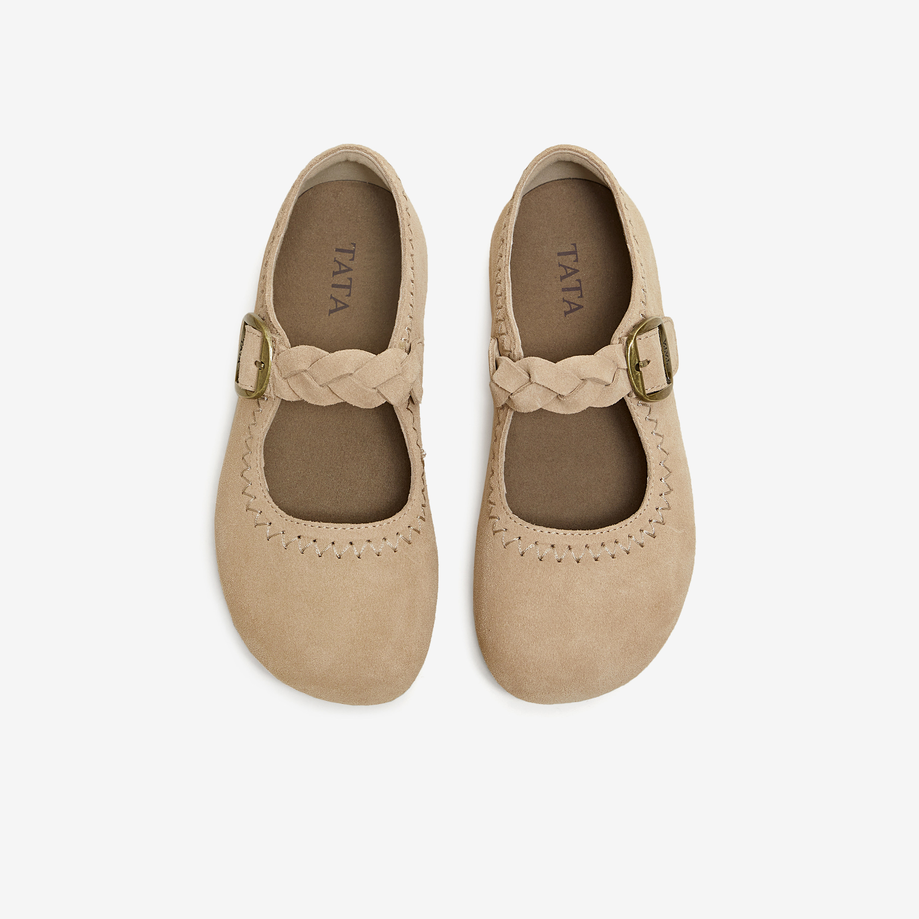 TATA他她女鞋2026春季新款圆头单鞋内增高休闲百搭勃肯鞋CUG08AQ6,淘宝优惠券,粉丝福利购,淘宝优惠卷