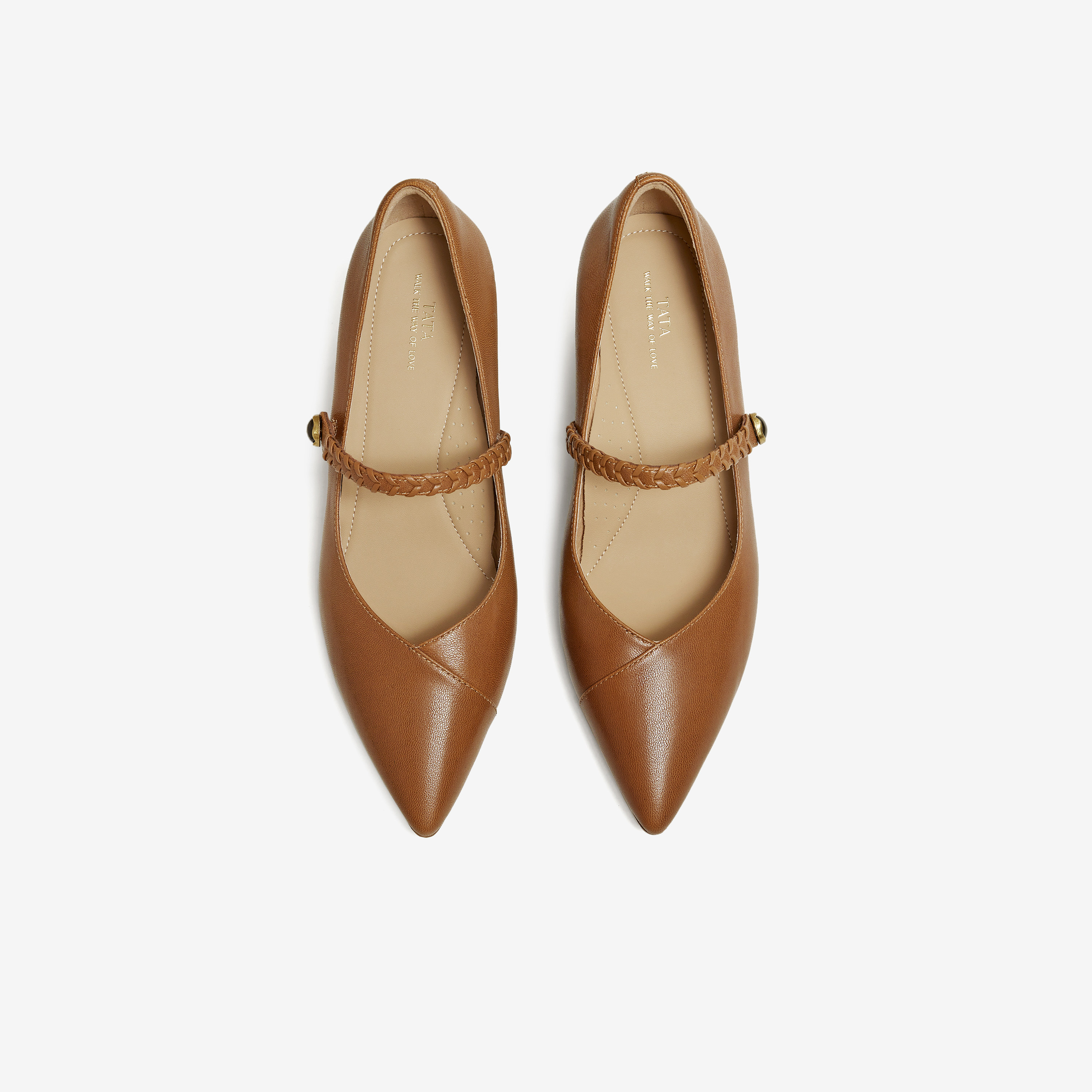 TATA他她粗跟玛丽珍鞋女尖头高跟鞋棕色小皮鞋女2026新款XGM05AQ6,淘宝优惠券,粉丝福利购,淘宝优惠卷