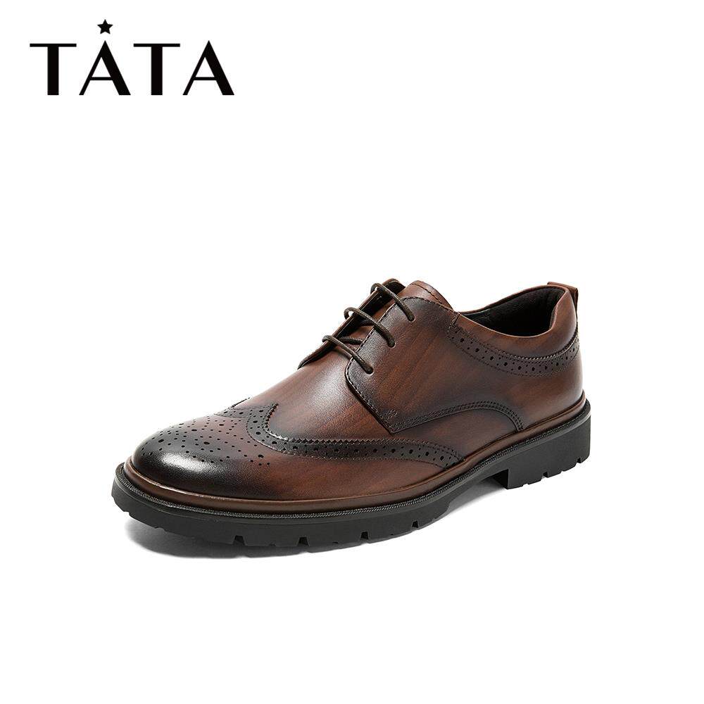 tata /他她冬专柜同款牛皮革男单鞋 他她Tata单鞋