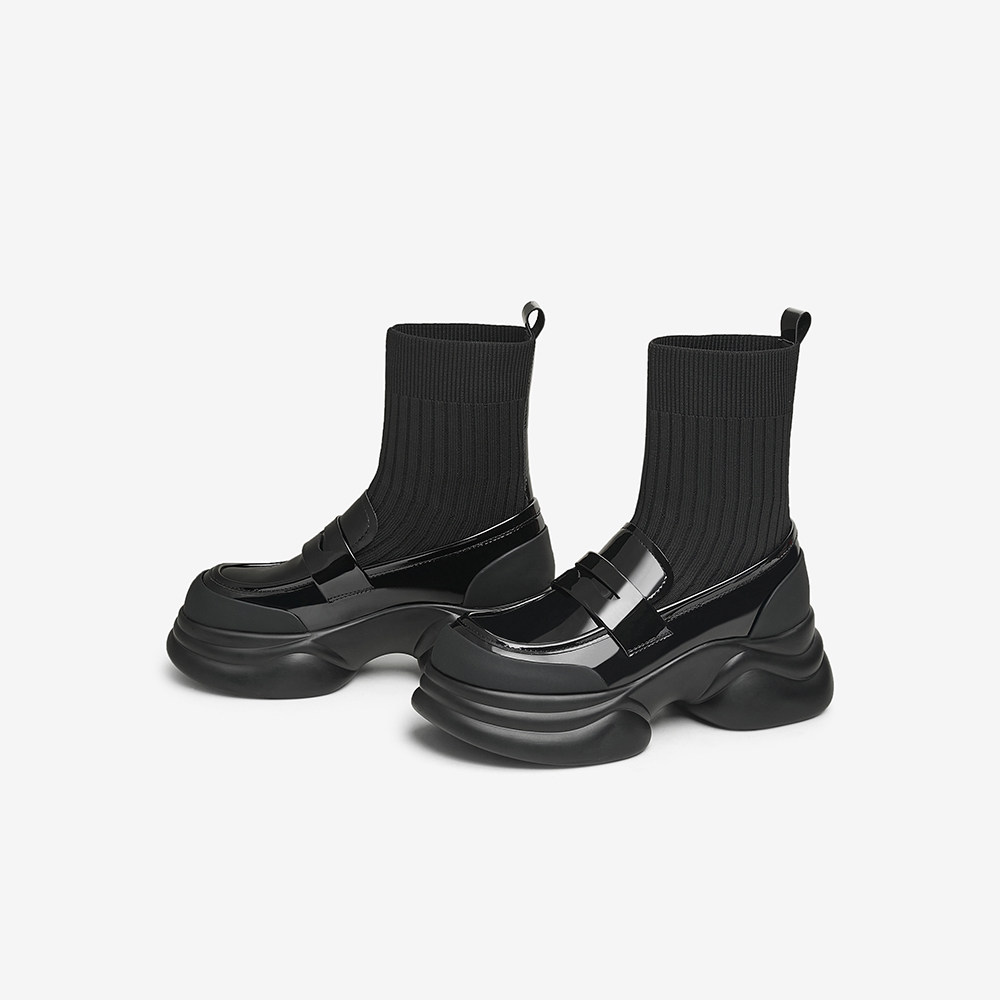 TATA他她靴子2025冬季弹力靴时尚乐福袜靴女新款短筒靴CCJ02CZ5,淘宝优惠券,粉丝福利购,淘宝优惠卷