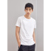 Gấp | MECITY quần áo nam đầu thu mới cotton trắng co giãn Phiên bản Hàn Quốc của áo thun cổ tròn tay ngắn - Áo phông ngắn áo phông nam có cổ Áo phông ngắn