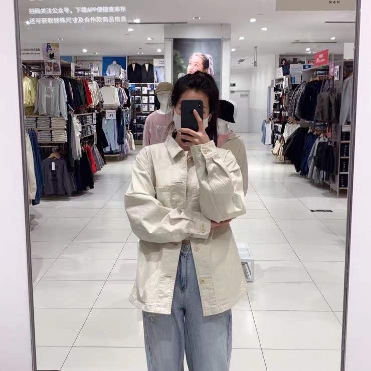 446919 试衣间同款男装女装休闲条纹茄克百搭宽松水洗牛仔外套 - 图3