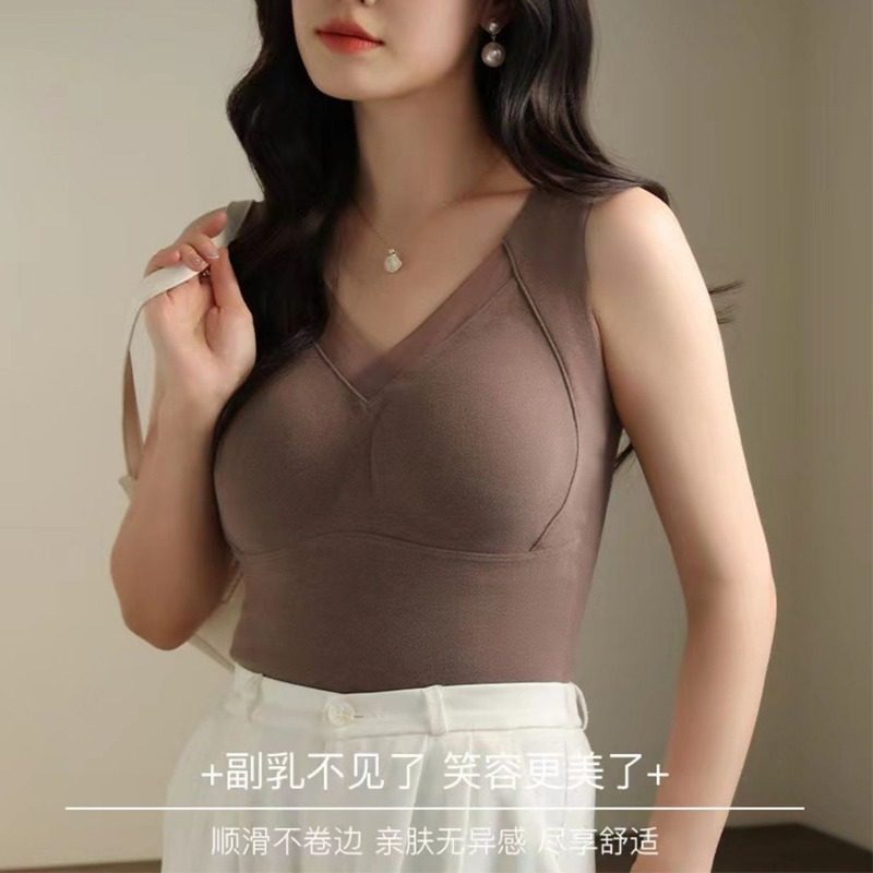 石墨烯保暖背心女修身带胸垫免穿文胸外穿内搭秋冬加绒保暖内衣女,淘宝优惠券,粉丝福利购,淘宝优惠卷