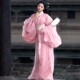 Spring and summer Hanfu pink Warring States robe restored with sweet lace