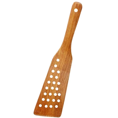 Деревянная лопата из японского стиля Сплюснутая кастрюль Деревянная лопата с дырой дома не -стабиль