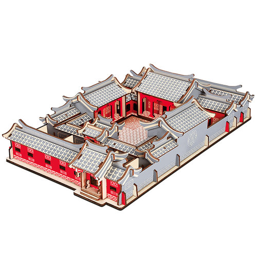 手工拼装积木质结构拼图3d古建筑滕王阁模型男孩益智拼板木制玩具 - 图3