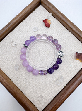 天然水晶手串紫水晶切角手链手串Rose Fancy Dream