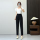 Huiyi Pavilion summer women's high waist nine-point pants high waist small feet pants Korean style slim elastic cigarette pants suit pants