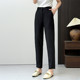 Huiyi Pavilion summer women's high waist nine-point pants high waist small feet pants Korean style slim elastic cigarette pants suit pants