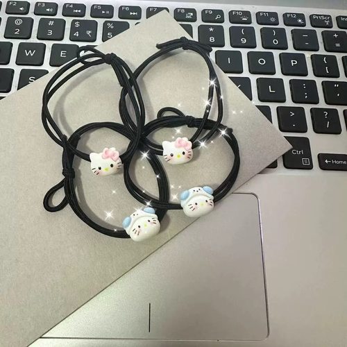 可爱KT猫发绳简约ins头绳情侣闺蜜手链小皮筋送男友森系发圈 - 图0