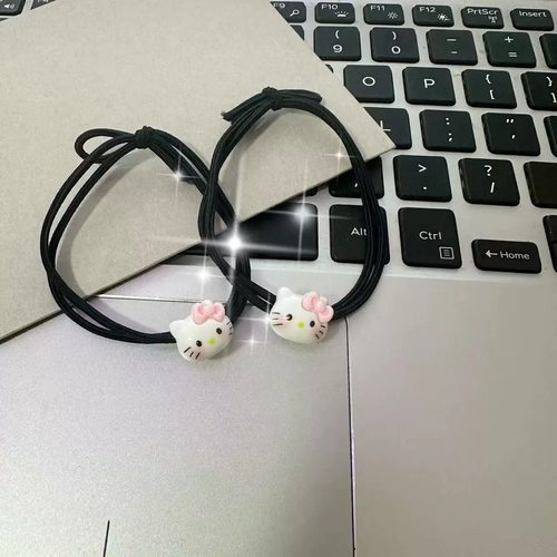 可爱KT猫发绳简约ins头绳情侣闺蜜手链小皮筋送男友森系发圈 - 图1