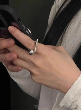 攒功德木鱼戒指男女风潮个性食指戒打工人解压敲打情侣开口戒指
