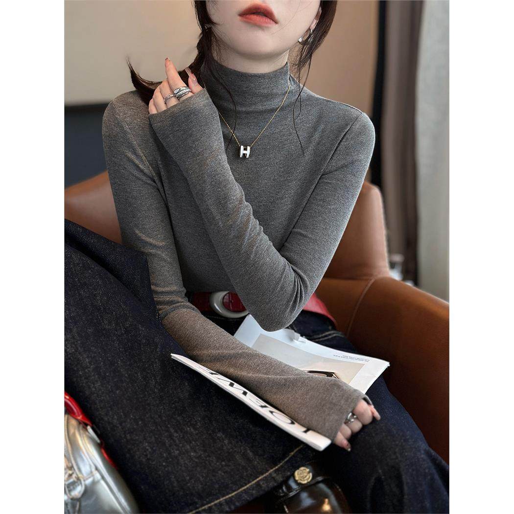 半高领打底衫内搭秋冬长袖上衣女2025新款爆款修身正肩t恤春秋款,淘宝优惠券,粉丝福利购,淘宝优惠卷