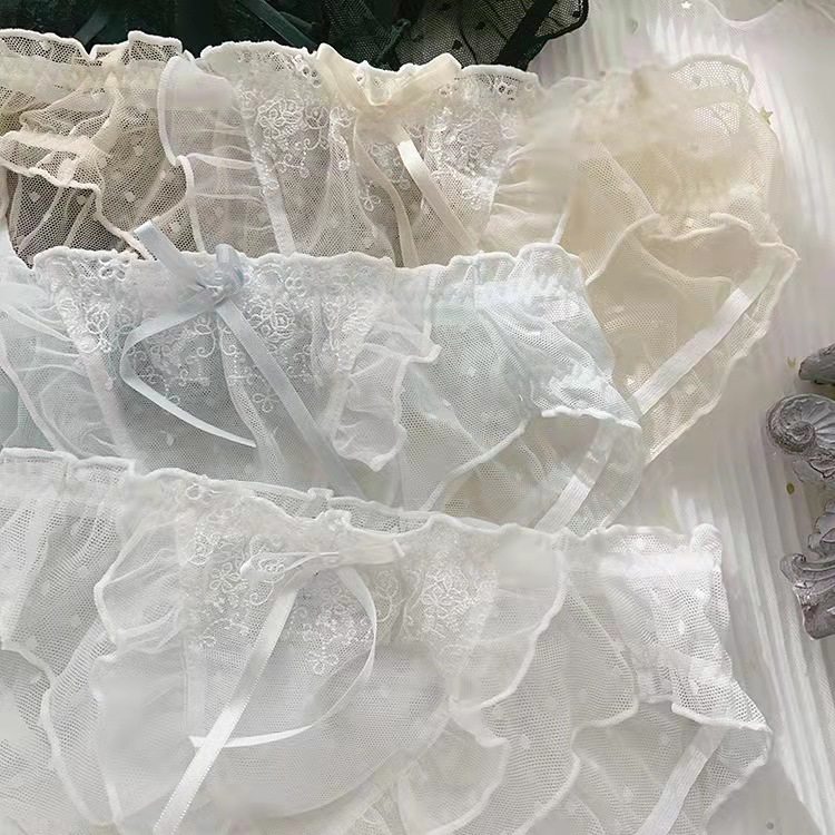 2023新款日系纯色波点轻薄透气刺绣网纱飞边奢华甜美性感女裤女士,淘宝优惠券,粉丝福利购,淘宝优惠卷