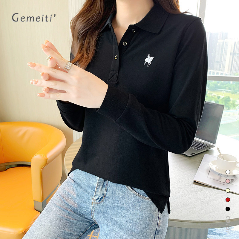 2022春秋季纯棉加大码翻领polo衫 格美缇T恤