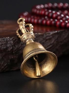 特卖黄铜仿古金刚铃吊坠随身男女配饰情侣项链家用五股金刚铃杵小