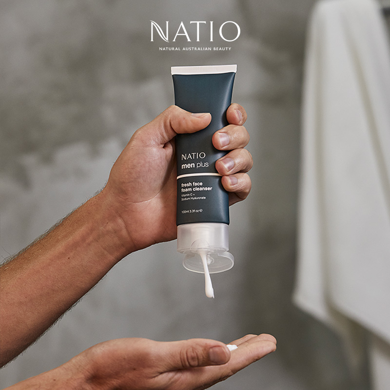 NATIO男士洁面乳深层清黑头收缩毛孔升级清爽洁面泡沫100ml