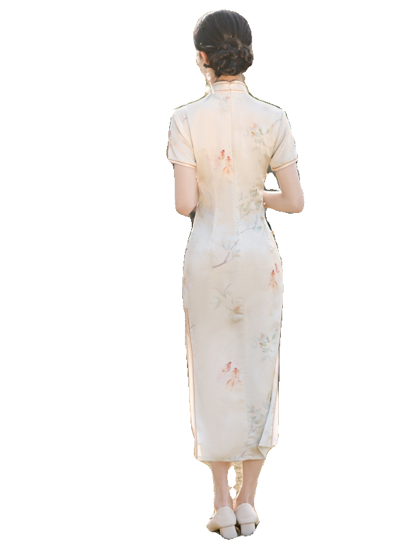 浅色旗袍年轻款日常可穿2024年新款春款改良新中式蚀骨少女平时穿 - 图3
