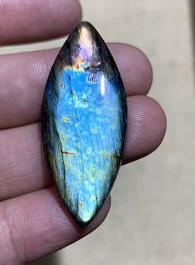 拉长石吊坠马眼40*20戒指耳环项链首饰饰品手工DIY手链情侣礼物流