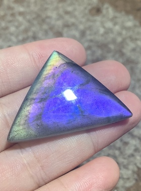 三角形裸石拉长石灰月光水晶水滴