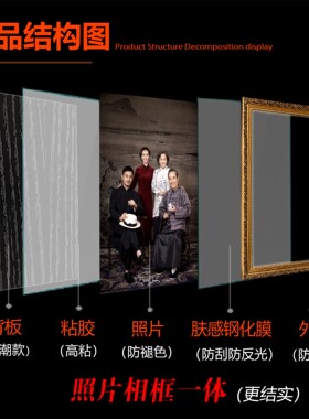 定制柔光全家福实木挂墙相框