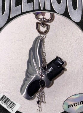 现货电子Y3K时髦爆品天使翅膀3D打印雕塑立体钥匙链包包吊饰项链