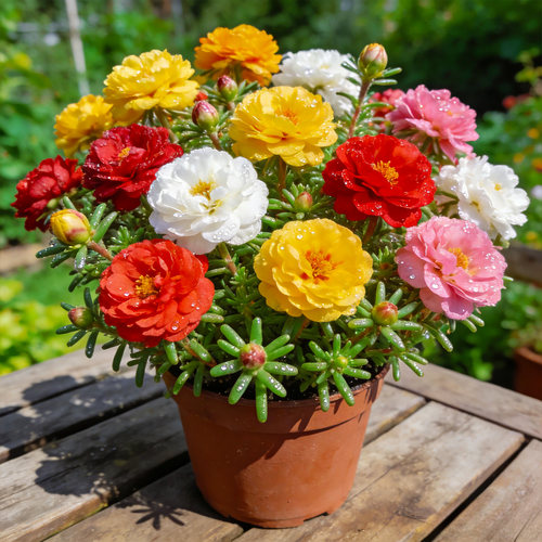 多色组盆更美！重瓣太阳花盆栽苗混色宿根四季好养花卉盆栽带花苞 - 图0