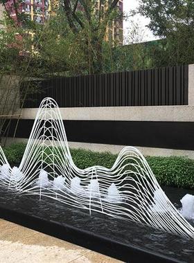 不锈钢假山雕塑酒店景区商场门口园林景观水池水景装饰摆件定制