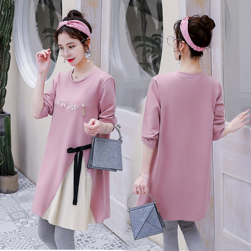 孕妇秋装上衣纯棉中长款洋气连衣裙 金雅陀连衣裙