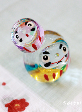 可爱风水晶达摩桌面摆件送人礼物